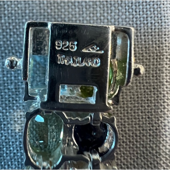 Sterling multi gemstone bracelet - Picture 6 of 8